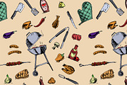 Seamless pattern of barbecue