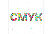 CMYK consisting of colored particles