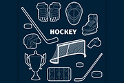 hockey icons set