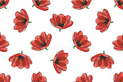 Red tulips pattern. 