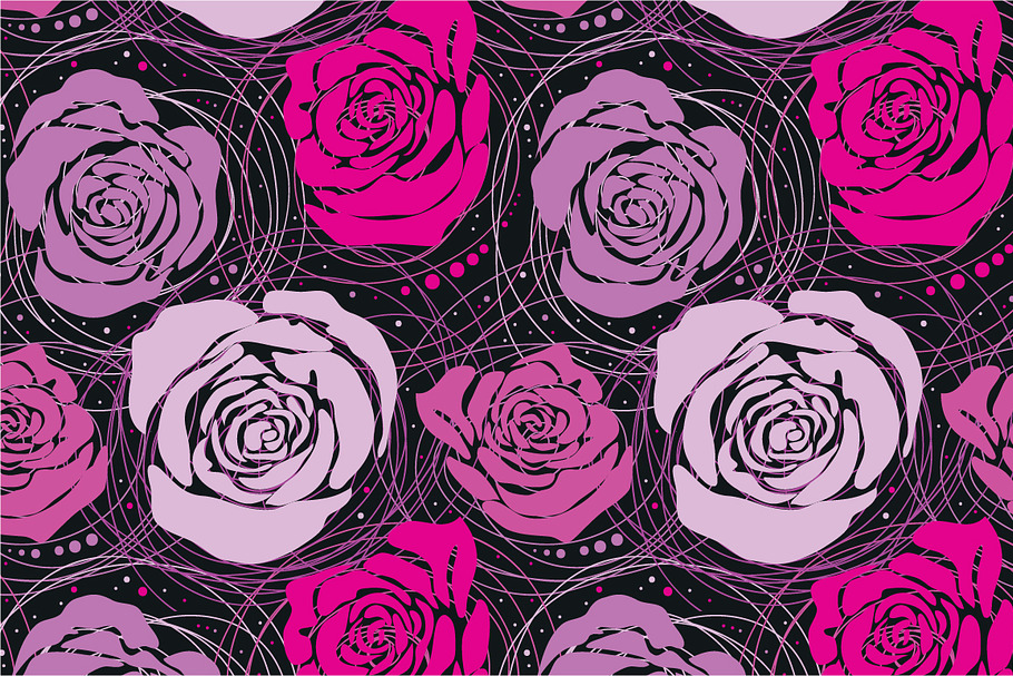 Seamless rose pattern in Patterns - product preview 8