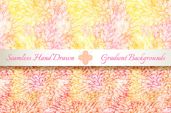 6 Seamless Gradient Florals. Set#4 in Patterns - product preview 2
