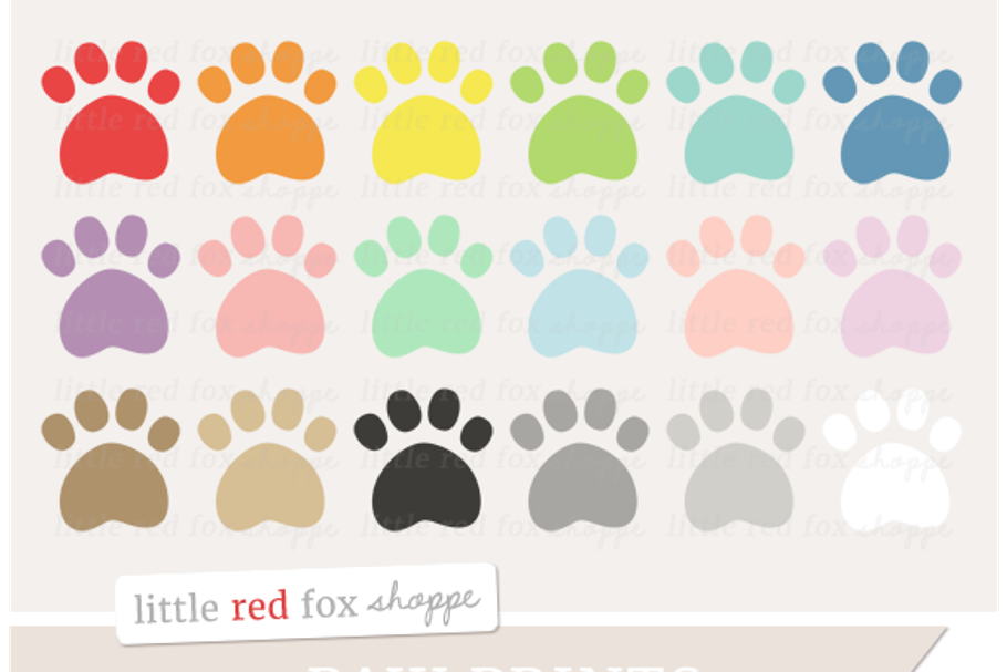 Paw Print Clipart in Illustrations - product preview 8
