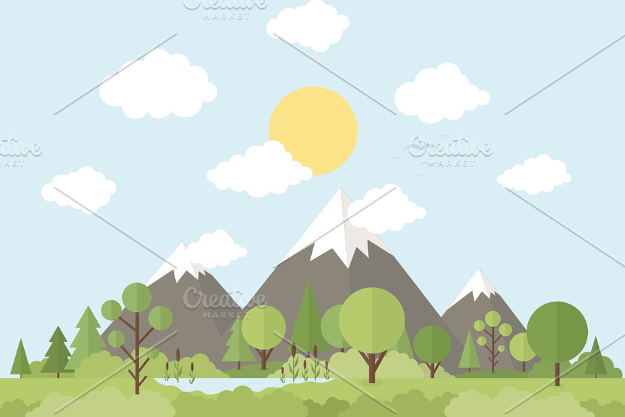 Mountain nature in Illustrations - product preview 8