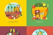 Set of fruit and vegetables concepts