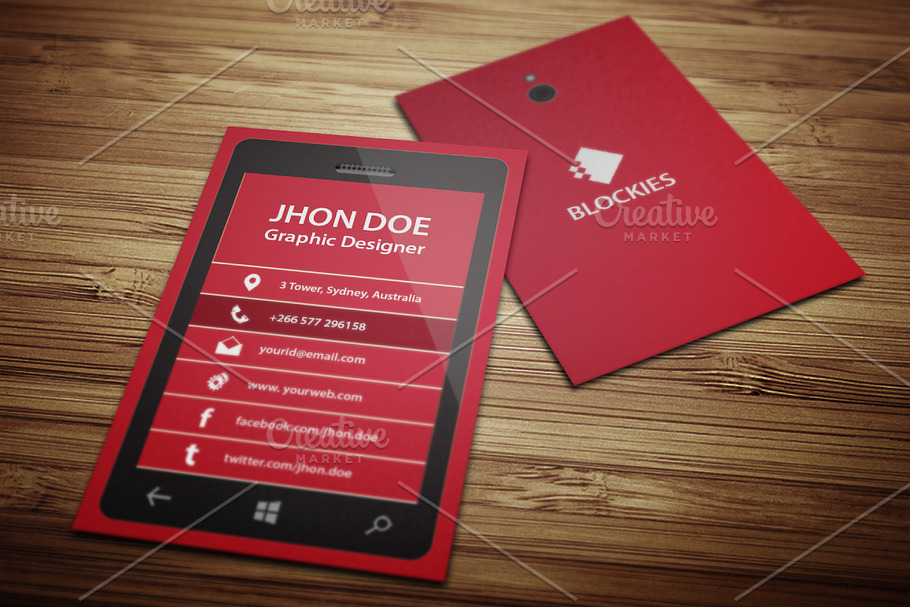 Smart Phone Business Card Template in Business Card Templates - product preview 8