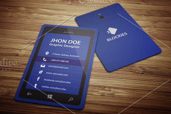 Smart Phone Business Card Template in Business Card Templates - product preview 1