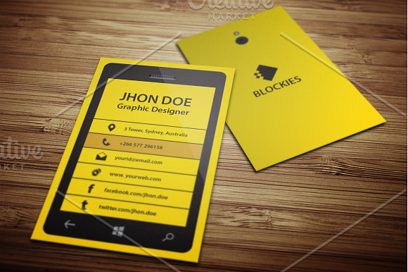 Smart Phone Business Card Template in Business Card Templates - product preview 2