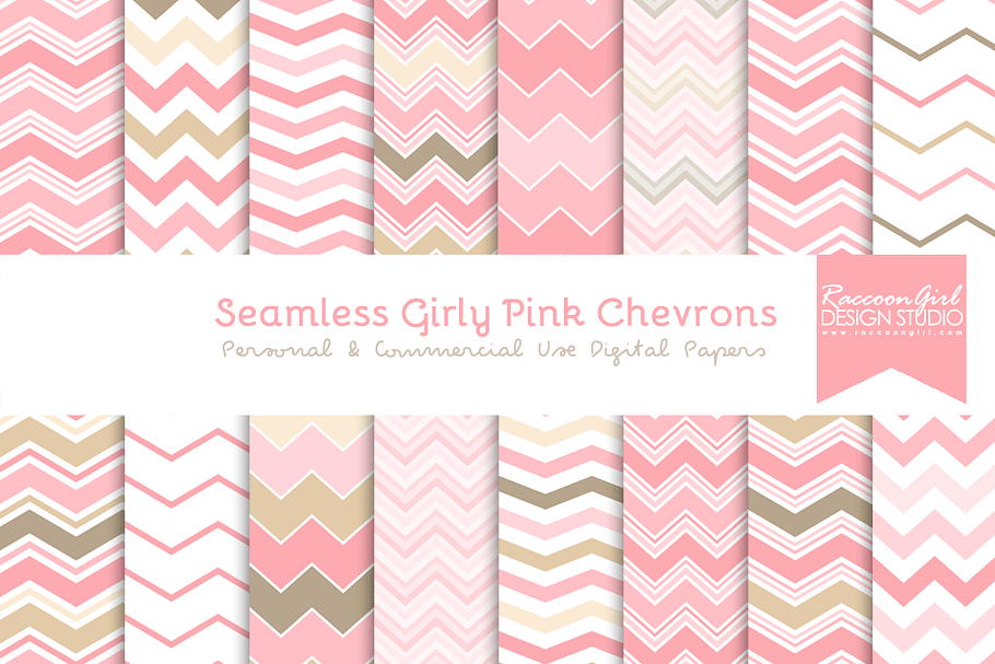 Seamless Girly Pink Chevrons in Patterns - product preview 8