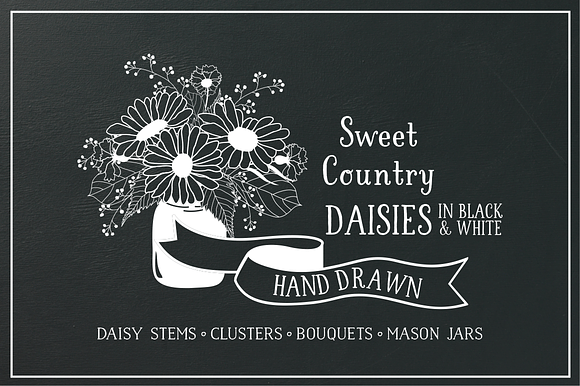 Daisy Bouquets, Mason Jars & Wreaths in Illustrations - product preview 4