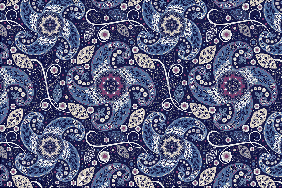 Blue seamless pattern in Patterns - product preview 8