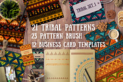 1.Tribal patterns, brushes and cards