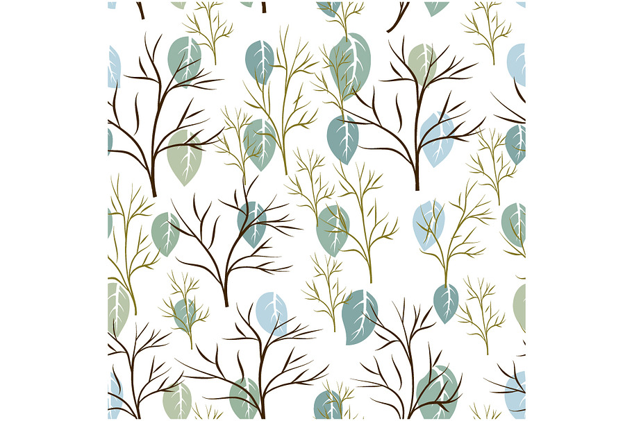 Seamless pattern of leaf and tree in Patterns - product preview 8