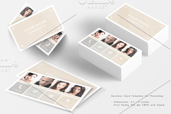Business Card Template 014 Photoshop in Business Card Templates - product preview 3