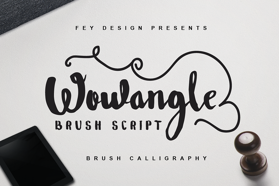 Wowangle Brush Script (Bonus Font) in Script Fonts - product preview 8