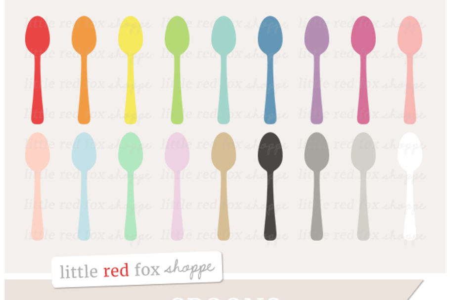 Spoon Clipart in Illustrations - product preview 8