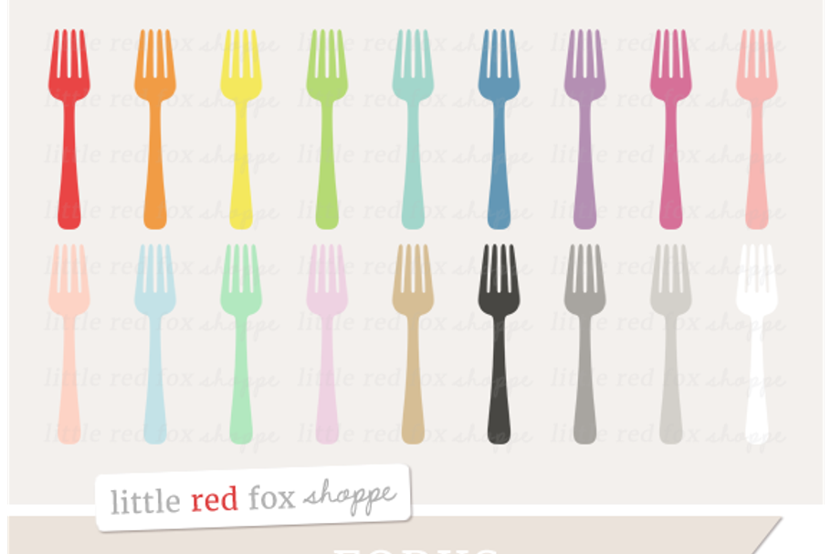 Fork Clipart in Illustrations - product preview 8