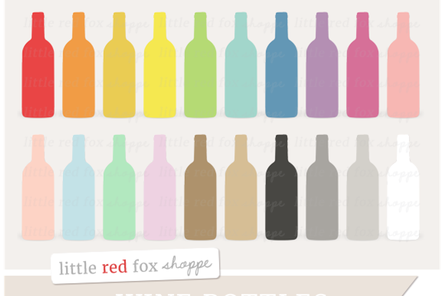 Wine Bottle Clipart in Illustrations - product preview 8