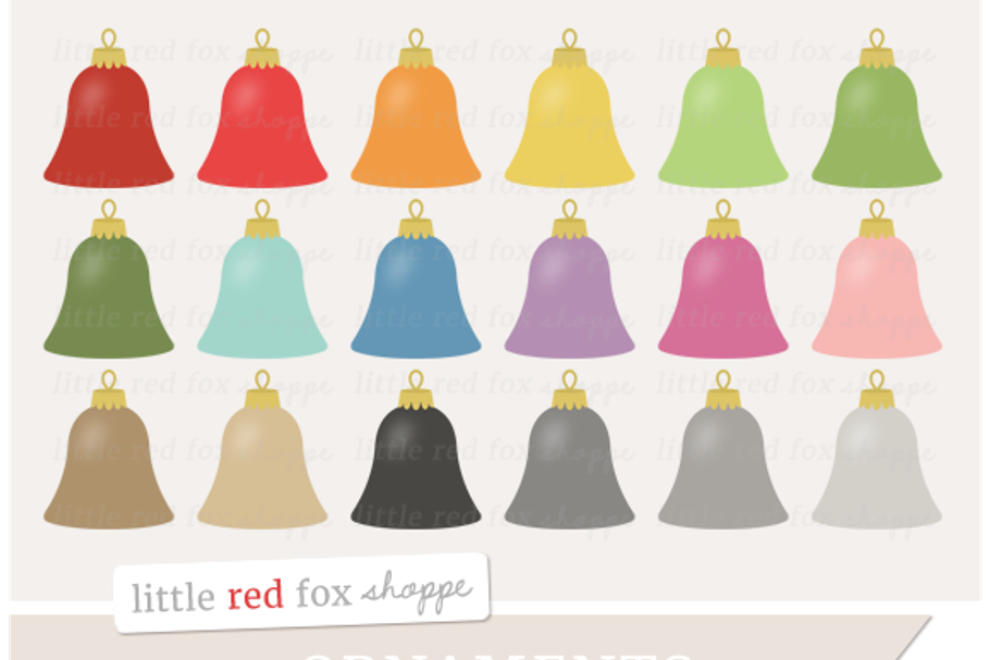Bell Ornament Clipart in Illustrations - product preview 8