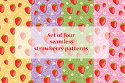 Set of 4 strawberry patterns