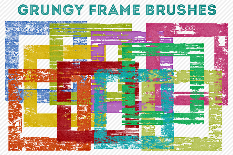 Grungy Square Frame Brushes in Photoshop Brushes - product preview 8