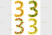 Number of 3d fruits