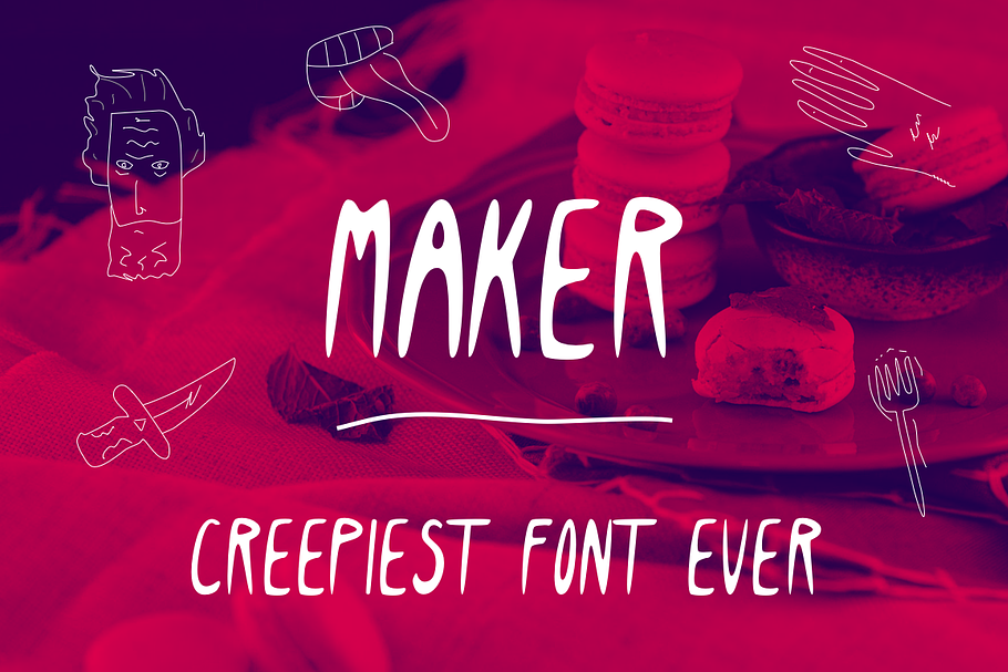 Maker Creepy Font, Raw-1 in Sans-Serif Fonts - product preview 8