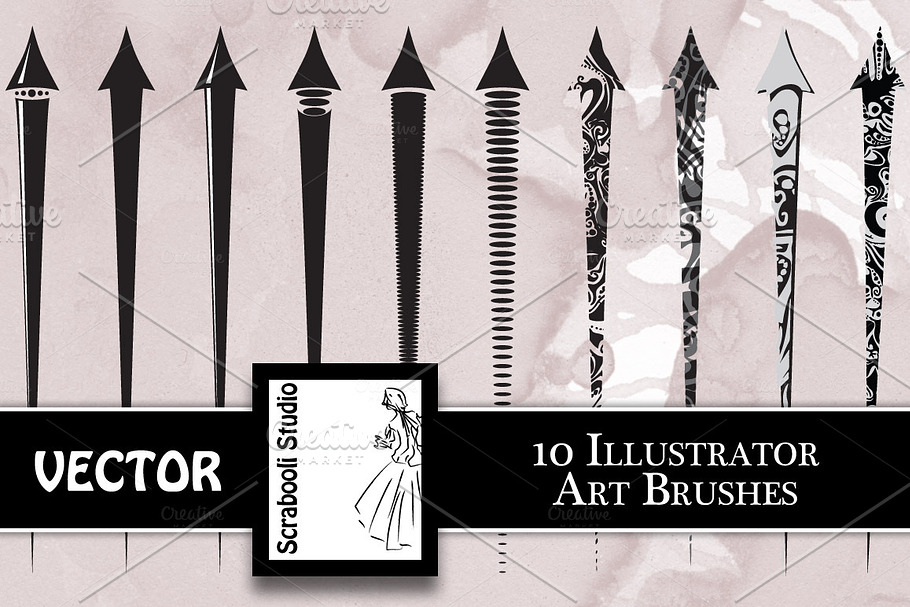 10 Illustrator Arrow Brushes in Photoshop Brushes - product preview 8