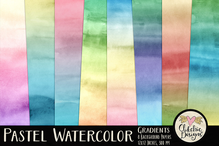 Pastel Watercolor Gradients Textures in Textures - product preview 8