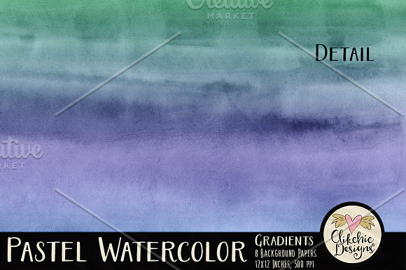 Pastel Watercolor Gradients Textures in Textures - product preview 2