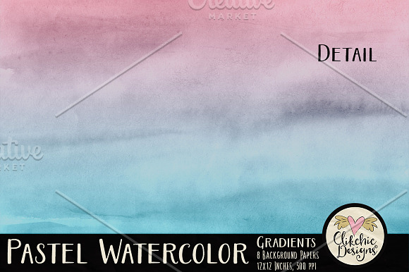 Pastel Watercolor Gradients Textures in Textures - product preview 3