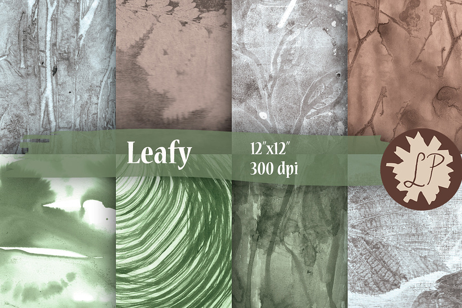 Abstract Leaf Print Papers