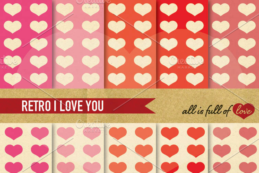 Pink and Red Vintage Love Patterns