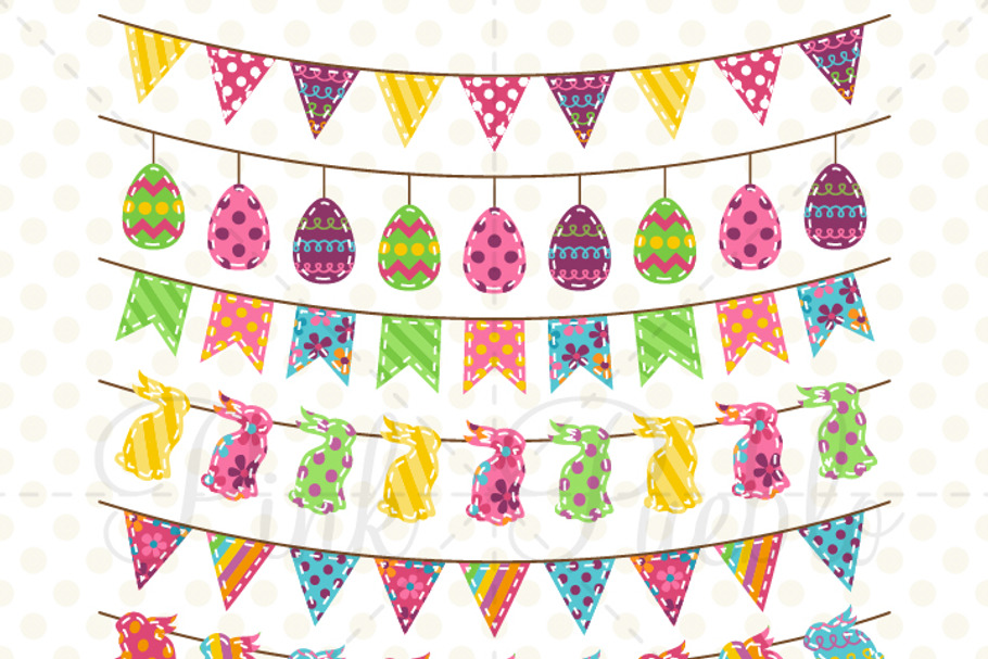 Easter Bunting Clipart and Vectors