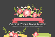 Whimsical Vector Floral Banners