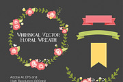Whimsical Vector Floral Wreath