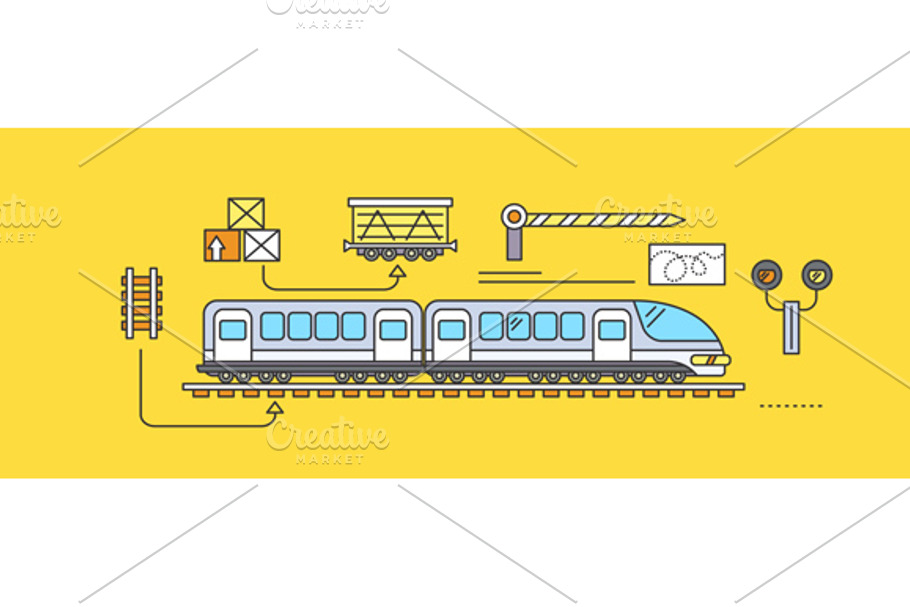 Freight Forwarding Rail in Illustrations - product preview 8
