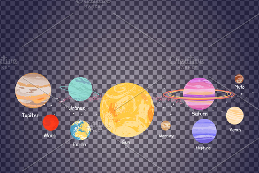 Solar System on Transparecy in Illustrations - product preview 8