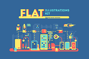 Flat illustrations kit