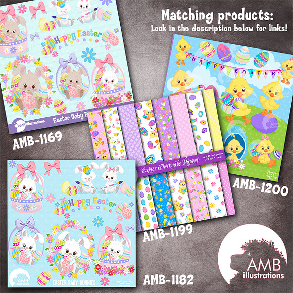 Easter Bunny Stamps AMB-1174 in Illustrations - product preview 4