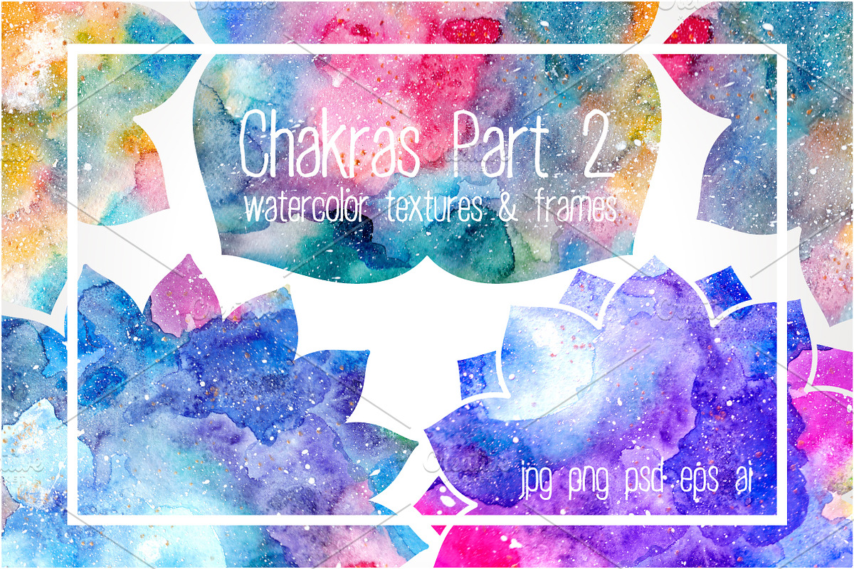 Chakras Part 2. Watercolor textures in Illustrations - product preview 8