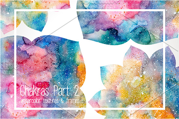 Chakras Part 2. Watercolor textures in Illustrations - product preview 1
