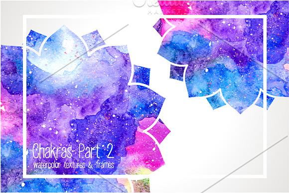 Chakras Part 2. Watercolor textures in Illustrations - product preview 4