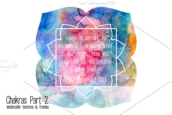 Chakras Part 2. Watercolor textures in Illustrations - product preview 7
