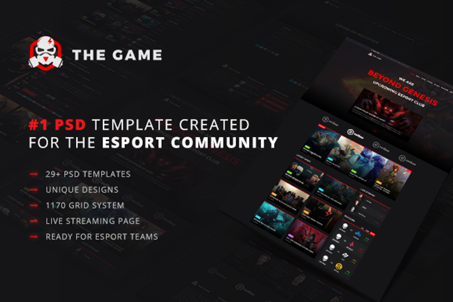 The Game - eSport PSD Gaming Templat