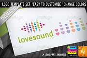 Love Music Audio Beats Logo Template