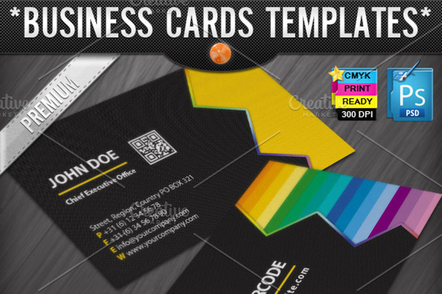 Zigzag Quick Response Business Cards in Business Card Templates - product preview 8