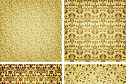 vector seamless golden patterns
