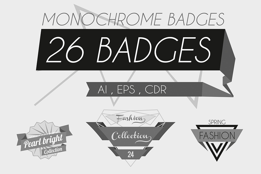 26 vector Badges Monochrome-fashion  in Logo Templates - product preview 8