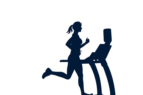 treadmill, running, jogging, vector